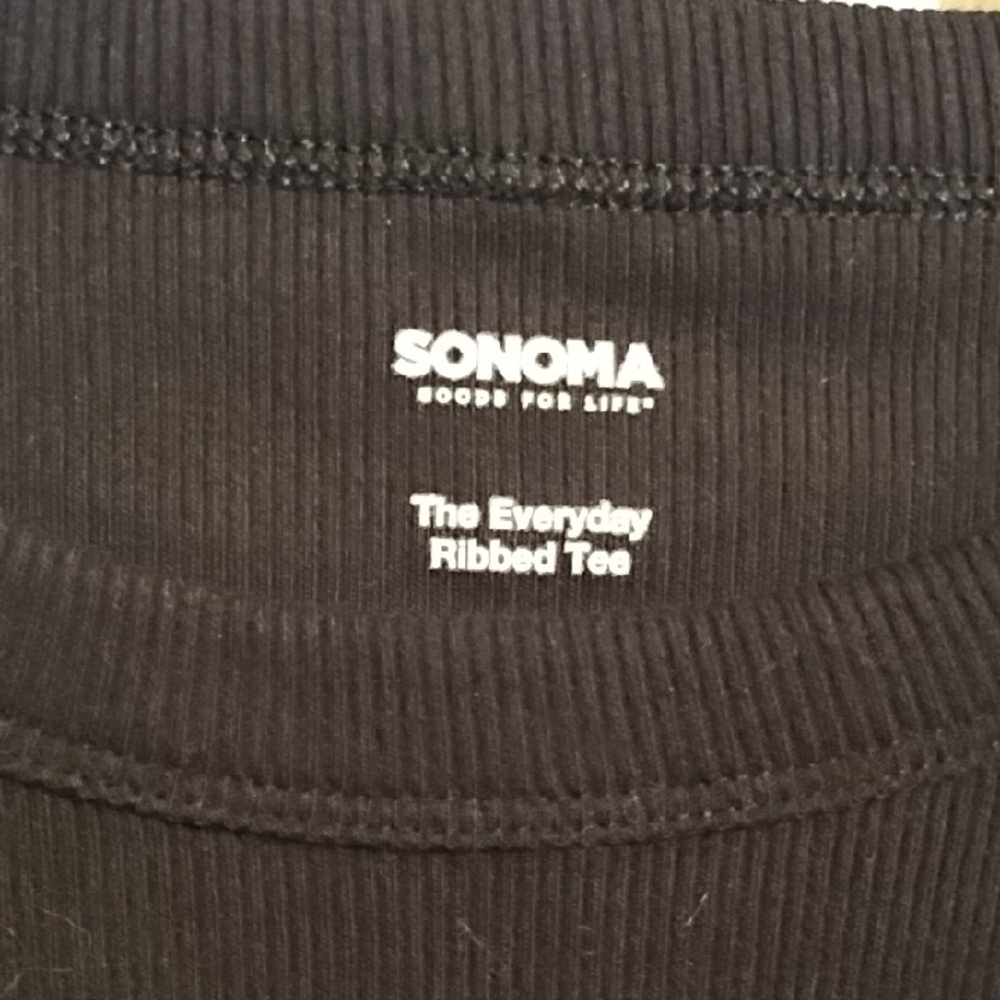 Sonoma Black Ribbed Long Sleeve Tee - Picture 2 of 4